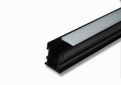 Diffusion SLC-034R - In-floor, anodized aluminum channel with endcaps and 3mm thick opal polycarbonate lens.