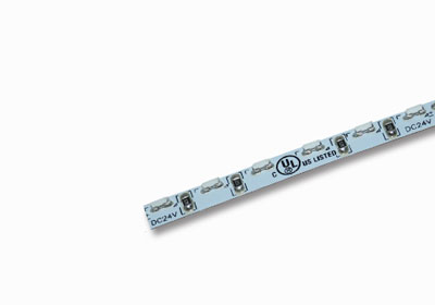 SL4-Indoor, a flexible 5mm wide side mount linear LED strip. Available for custom cut only, can be cut every 6 LEDs (50mm or 2 inches).