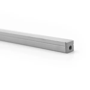 SLC-Micron-102S narrow 10mm anodized aluminum channel with mounting hardware, two grey end caps, and extra thick opal polycarbonate lens for zero dotting.