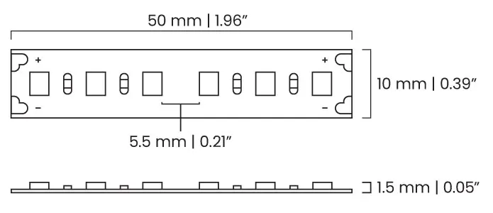 A diagram of Indoor LED Strip Lighting SL6-Indoor by Diffusion Lighting