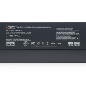 Diffusion DLMULTI-024-192W-2T is a two-tap Dimmable LED Driver that works with Forward / Reverse phase, ELV, Triac, or 0-10V Dimmers.