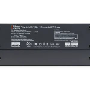 Diffusion DLMULTI-024-300W is a Dimmable LED Driver that works with Forward / Reverse phase, ELV, Triac, or 0-10V Dimmers.
