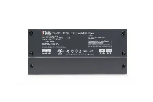 Diffusion DLMULTI-024-60W is a Dimmable LED Driver that works with Forward / Reverse phase, ELV, Triac, or 0-10V Dimmers.